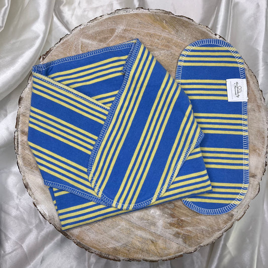 Upcycled Cotton Preflat - One Size - Blue W/ Yellow Stripes