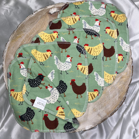 Cloth Wipes - Green Chickens