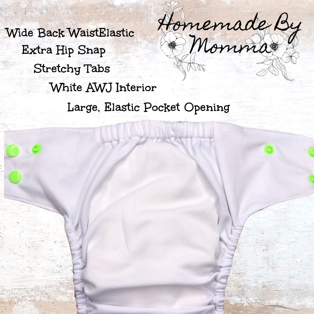 PREORDER - Fancy Feathers OS Pocket Diaper