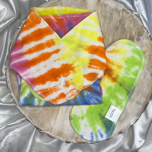 Upcycled Cotton Preflat - One Size - Colorful Tie Dye