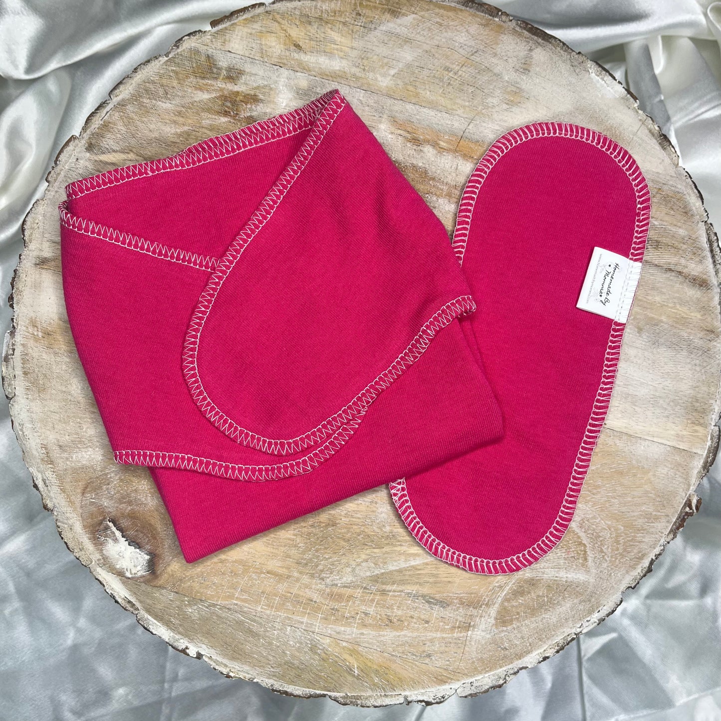 Upcycled Cotton Preflat - Newborn - Bright Pink