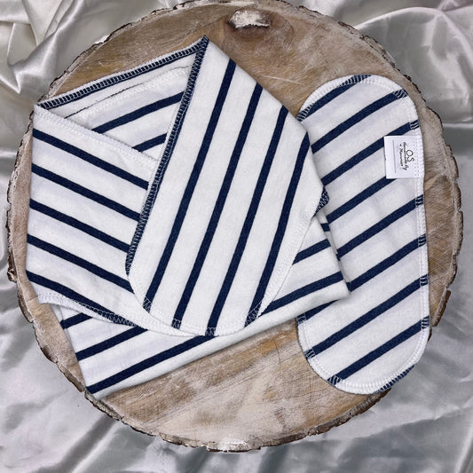 Upcycled Cotton Preflat - One Size - Denim Stripe