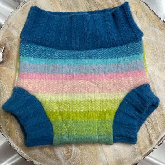 Upcycled Wool Cover - Size Small - Spring Stripes